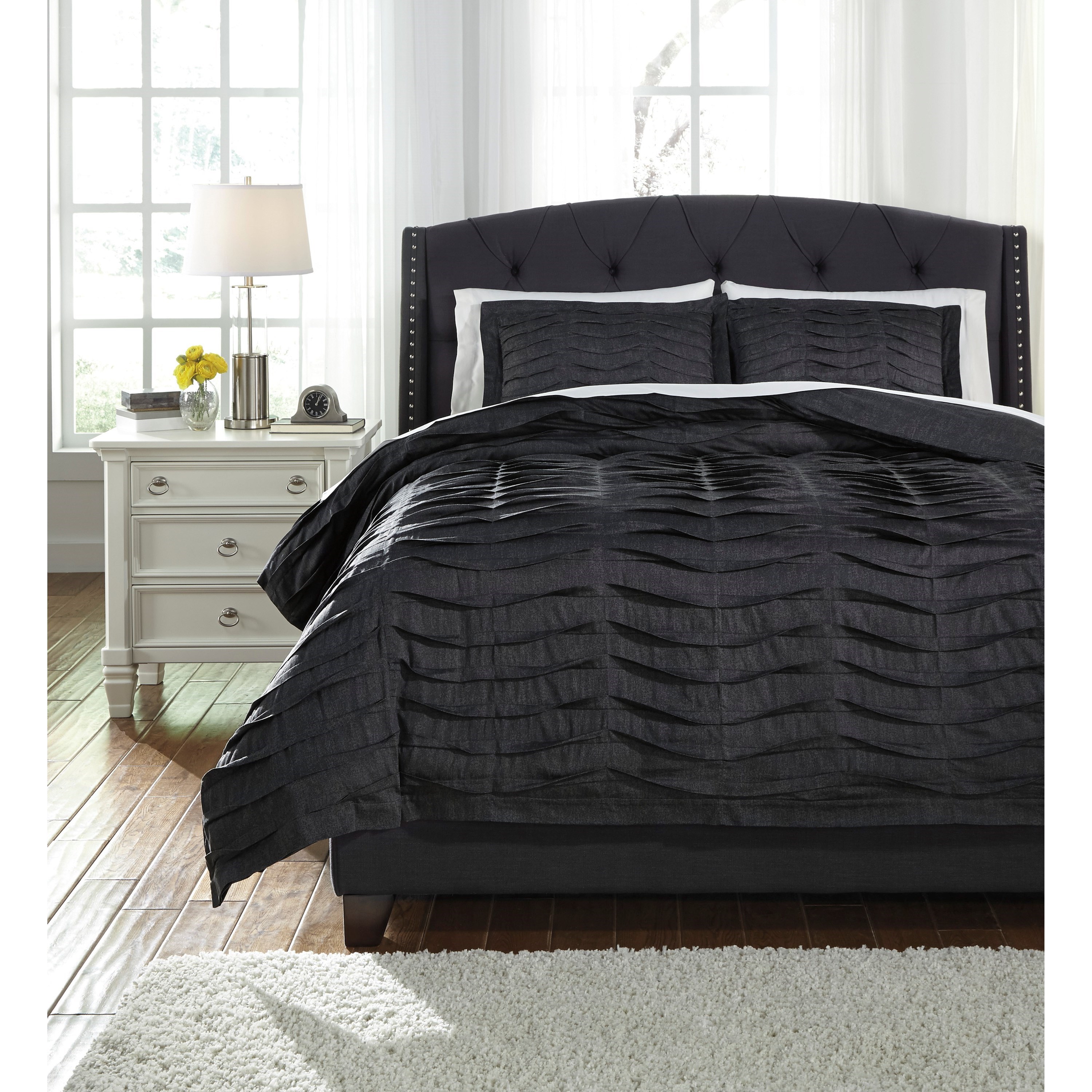 Charcoal Grey Bedding Sets / Deflorian Bedding Set Charcoal Grey Grey